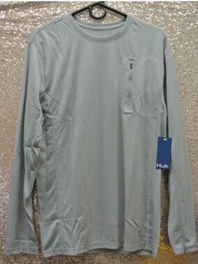 HUK Icon X Pocket LS Fishing Shirt 032 Gray (H1200385) Men's SZ: XXLarge